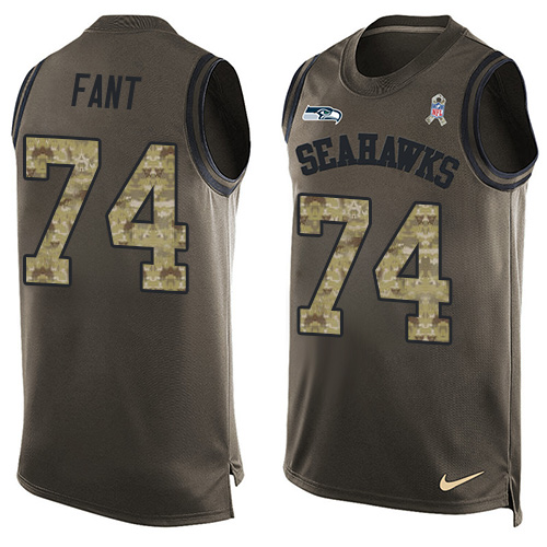 Nike Seahawks #74 George Fant Green Men's Stitched NFL Limited Salute To Service Tank Top Jersey - Click Image to Close